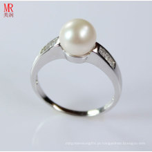 AAA Grade Natural Pearl Ring com Zircon (ER1605)